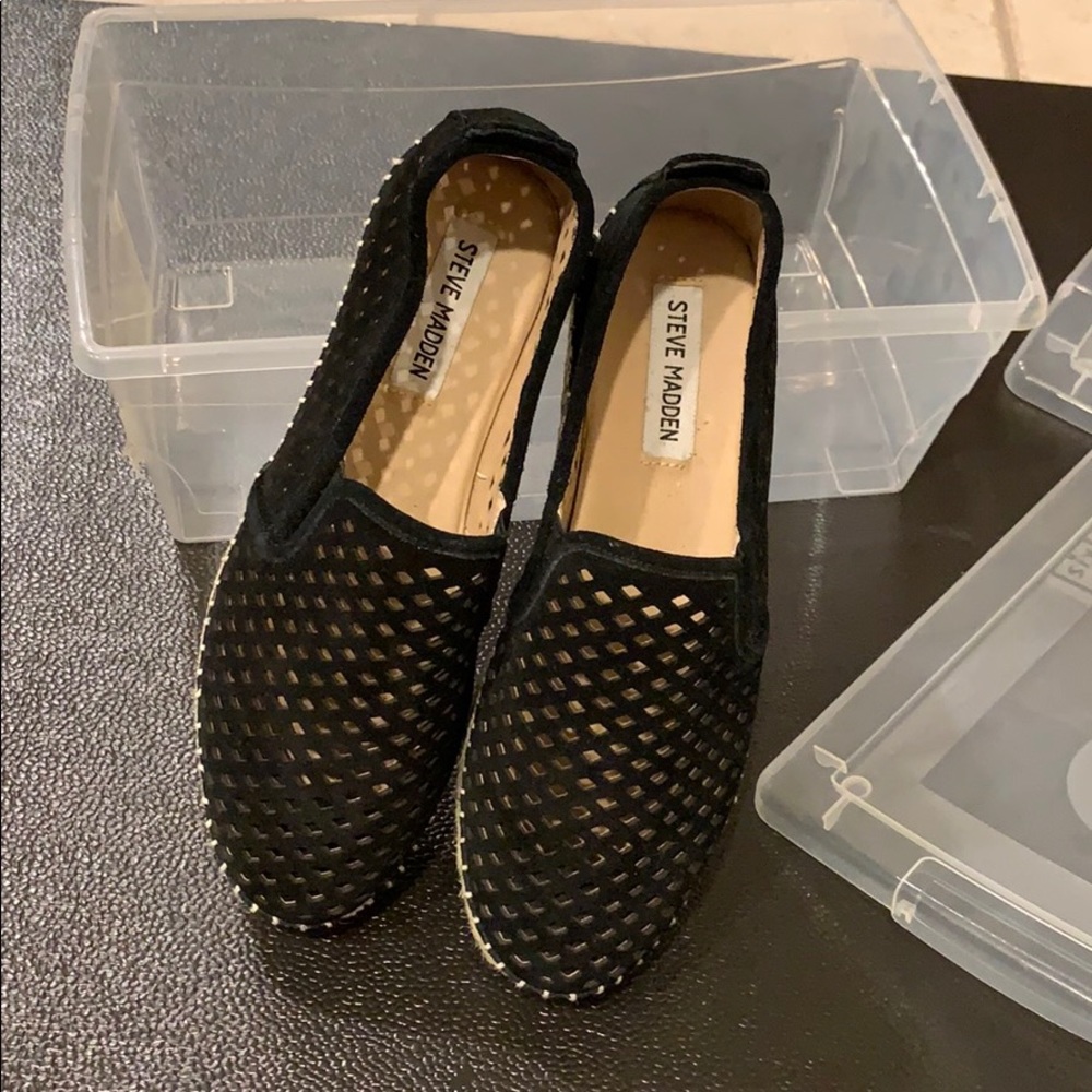 New Steve Madden black suede Espadrilles Sz 7💗💗
